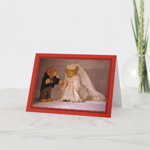 Will you marry me? Marriage proposal. Wedding bear Card