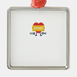 Will you marry me metal tree decoration