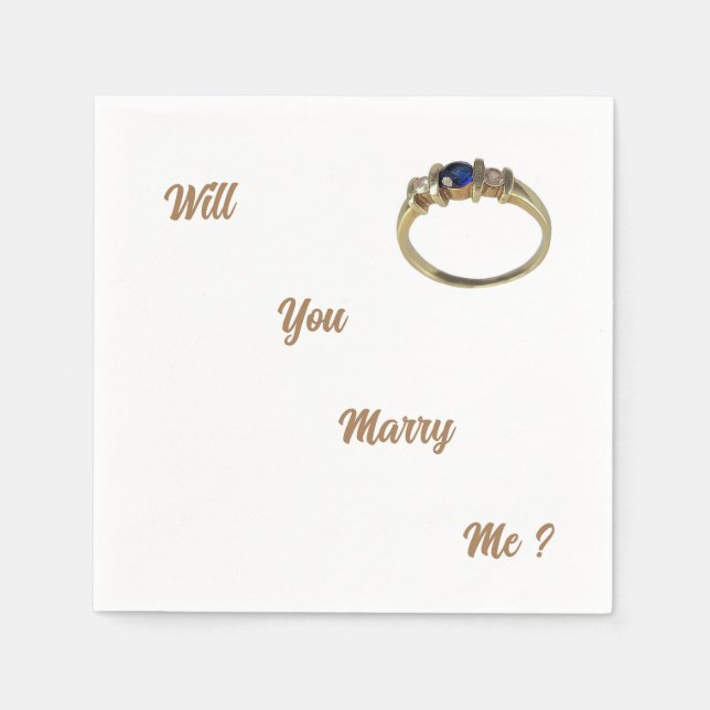 "Will You Marry Me" Napkin (Front)