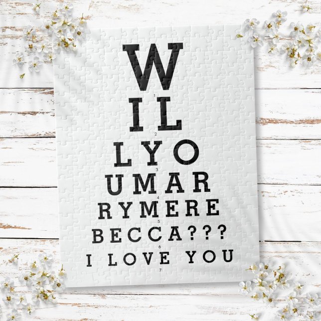 Will You Marry Me Optician Chart Custom Marriage Jigsaw Puzzle (Will You Marry Me Optician Chart Custom Marriage Jigsaw Puzzle)