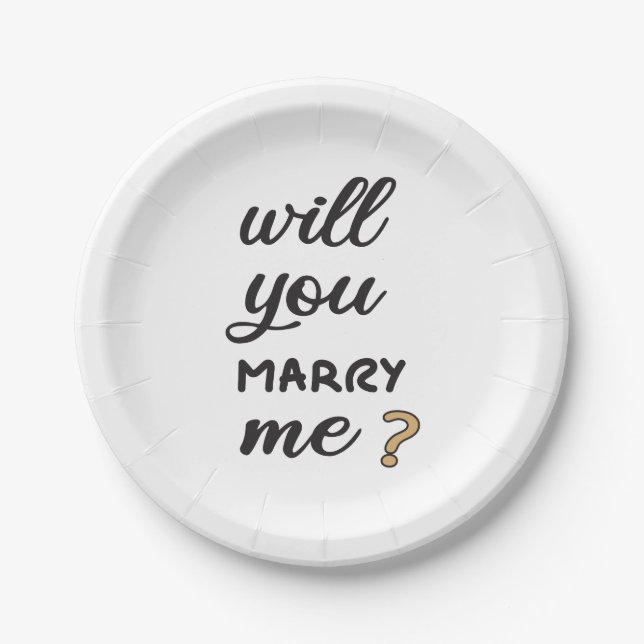 Will you marry me? paper plate (Front)