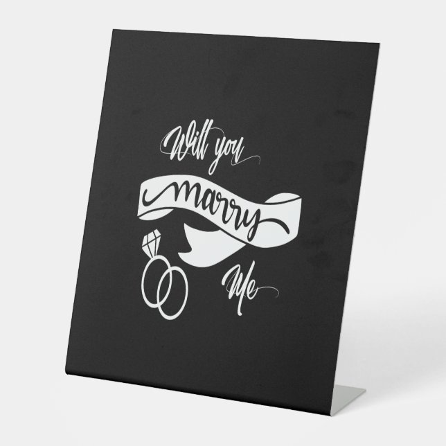 will you marry me pedestal sign (Front)