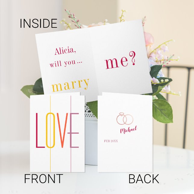 Will you marry me personalised modern proposal card (Creator Uploaded)