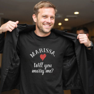 Will You Marry Me Personalised Name Proposal  T-Shirt