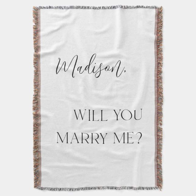 Will You Marry Me Personalised Proposal Throw Blanket (Front Vertical)