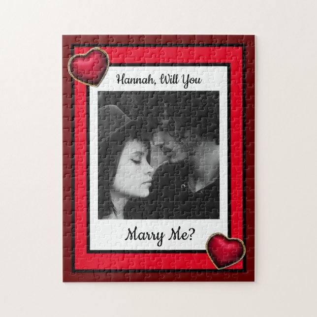 Will You Marry Me? Personalised Romantic Proposal  Jigsaw Puzzle (Vertical)