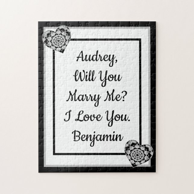 Will You Marry Me? Personalised Romantic Proposal Jigsaw Puzzle (Vertical)