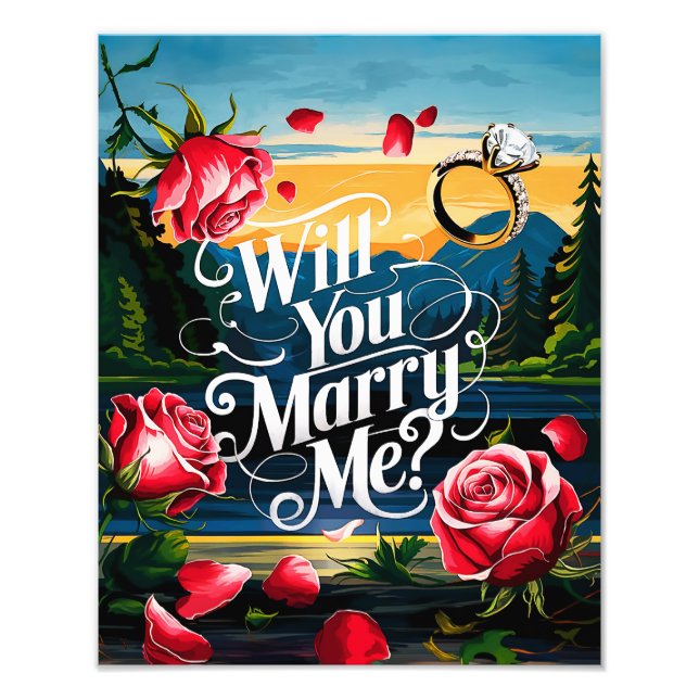 Will you marry me photo print (Front)