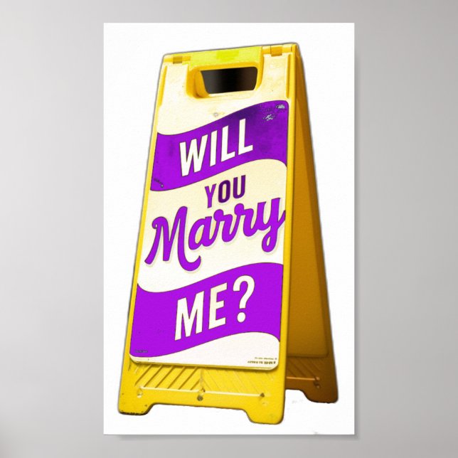 Will you marry me plastic sign  (Front)