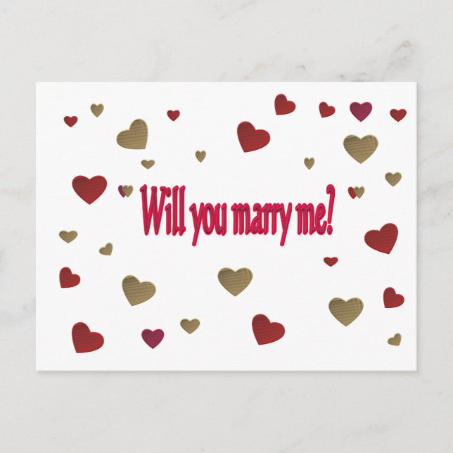 Will you marry me? postcard (Front)