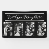 Will You Marry Me Proposal Banner with 4 Photos
