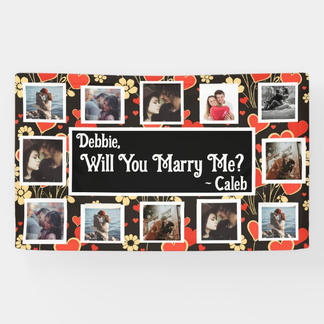 Will You Marry Me Proposal Banner with Photos (Horizontal)