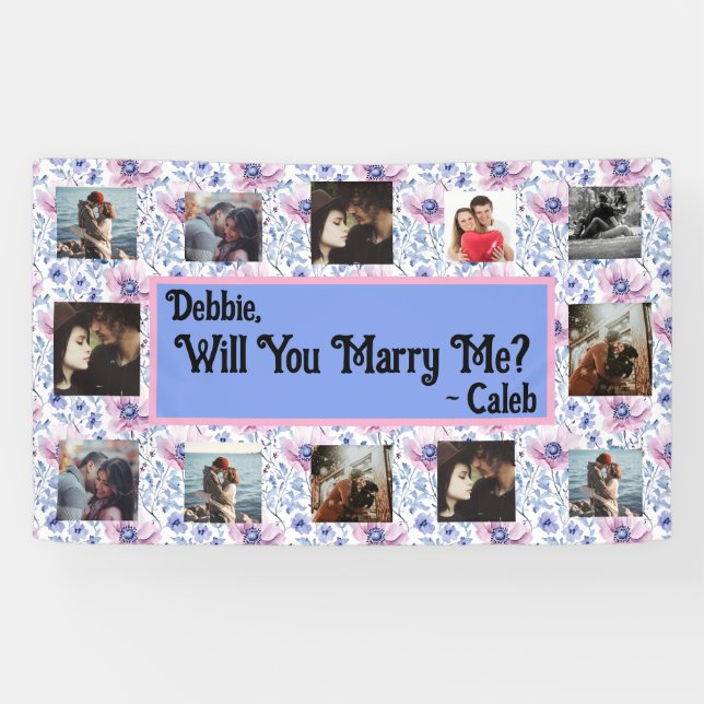 Will You Marry Me Proposal Banner with Photos (Horizontal)