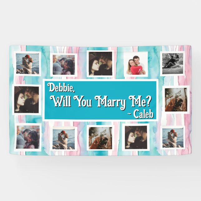 Will You Marry Me Proposal Banner with Photos (Horizontal)