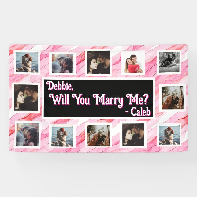 Will You Marry Me Proposal Banner with Photos (Horizontal)