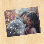 Will You Marry Me Proposal Personalise Photo Jigsaw Puzzle<br><div class="desc">This design was created through digital art. It may be personalised by clicking the customise button and changing the colour, adding a name, initials or your favourite words. Contact me at colorflowcreations@gmail.com if you with to have this design on another product. Purchase my original abstract acrylic painting for sale at...</div>