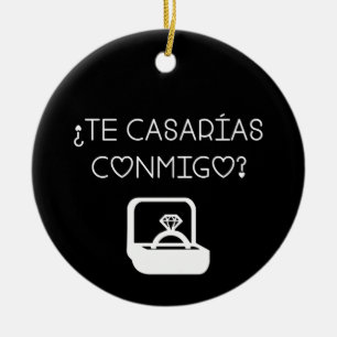Will You Marry Me? Proposal ¿Te Casarias Conmigo? Ceramic Tree Decoration