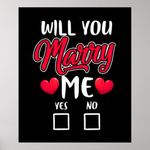 Will You Marry Me Proposal - Valentines Day Poster