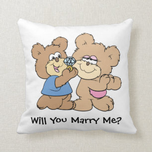 will you marry me proposing teddy bear cushion