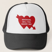 Will You Marry Me red cupid heart custom proposal