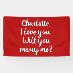 Will You Marry Me, red custom marriage proposal Banner
