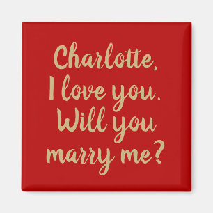 Will You Marry Me red custom marriage proposal Magnet