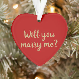Will You Marry Me red custom proposal Christmas Ornament