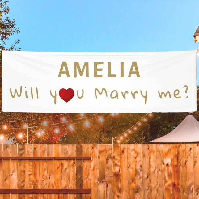 Will you marry me Red Heart Romantic Proposal Banner (Creator Uploaded)