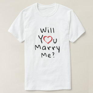 Will you marry me? Red Romantic Heart T-Shirt
