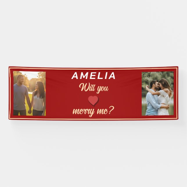 Will you marry me Romantic Proposal 2 Photo Banner (Horizontal)