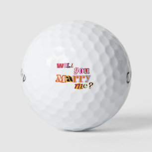 'Will You Marry Me?' Romantic Proposal Nostalgic Golf Balls