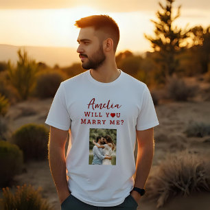 Will you marry me Romantic Proposal Photo T-Shirt