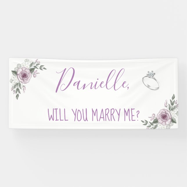 Will you Marry Me Romantic Proposal Sign (Horizontal)