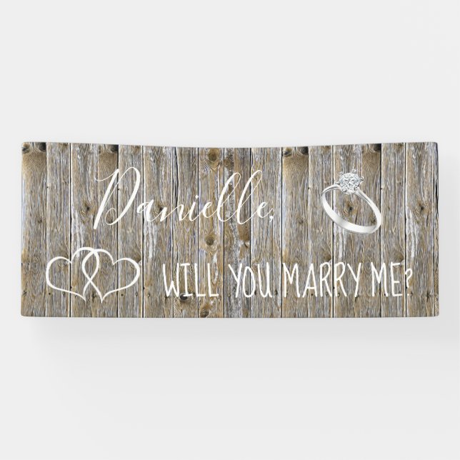 Will you Marry Me Romantic Proposal Sign (Horizontal)