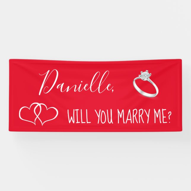Will you Marry Me Romantic Proposal Sign (Horizontal)