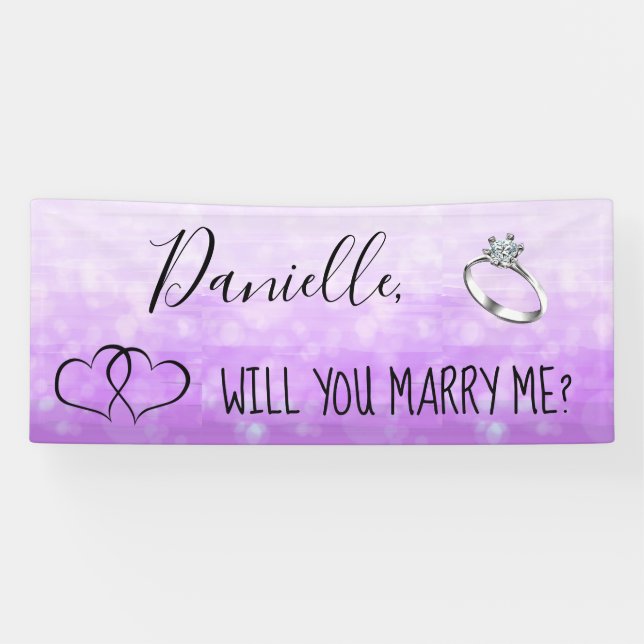Will you Marry Me Romantic Proposal Sign (Horizontal)