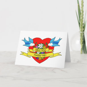 Will You Marry Me Romantic Tattoo Card
