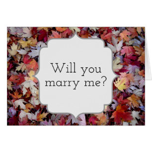 "Will you marry me?" + Rustic Fallen Autumn Leaves