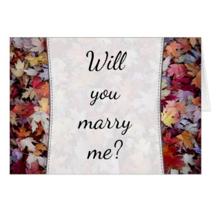 "Will you marry me?" + Rustic Fallen Autumn Leaves