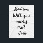 Will you marry me Sign Wedding Proposal Decoration Fleece Blanket<br><div class="desc">Will you marry me Blanket,  Wedding Proposal Decoration Idea Sign,  Custom Name Keepsake Marriage Decor,  Personalised Couple Propose Photo Prop,  Personalised outdoor beach set up,  Customised surprise u unique banner,  Stand up engagement backdrop tapestry,  Valentine's Day Party Anniversary Gift,  for her Christmas Birthday Reception,  Daddy pop the question present</div>
