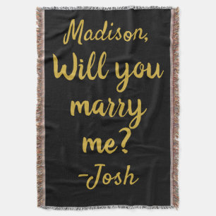 Will you marry me Sign Wedding Proposal Decoration Throw Blanket