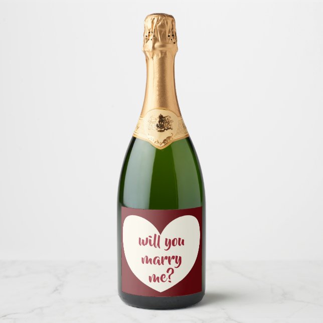 will you marry me Sparkling Wine label (Front)