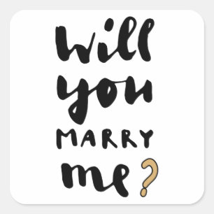 Will you marry me square sticker