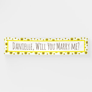 Will You Marry Me, Sunflower Marriage Proposal Ban Banner