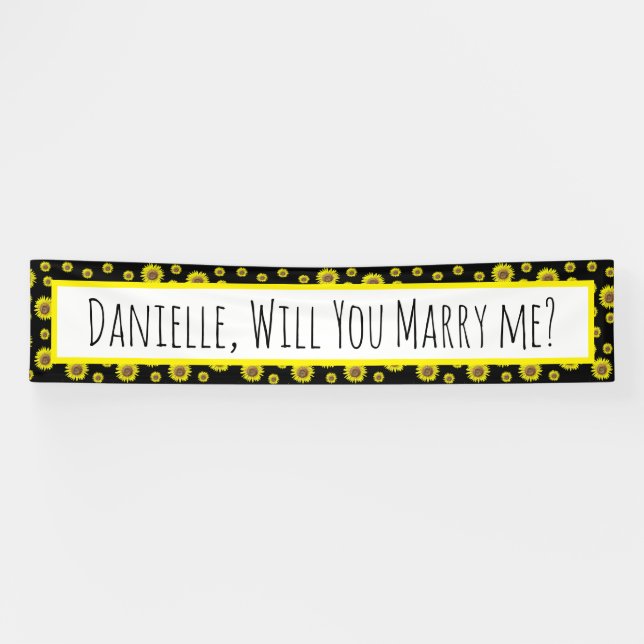 Will You Marry Me, Sunflower Marriage Proposal Banner (Horizontal)