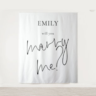 Will You Marry Me Surprise Proposal Sign Tapestry