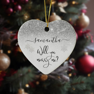 Will you marry me christmas tree 2025 ornament