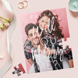 Will You Marry Me Trendy Script & Custom Photo Jigsaw Puzzle<br><div class="desc">Pop the question, with our fun and trendy, will you marry me? custom photo jigsaw puzzle. Our design features a full photo design to display your own special photo. "Will you marry me?" is designed in a trendy white typographic design displayed over the photo. Customised with the recipient's name for...</div>