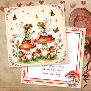 Will You Marry Me   Vintage Cottage Core Fairy Card