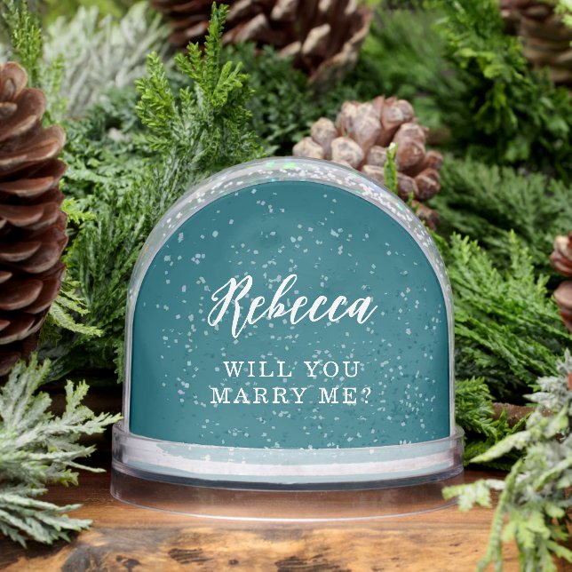 Will You Marry me Wedding Proposal Photo Snowglobe (Winter)
